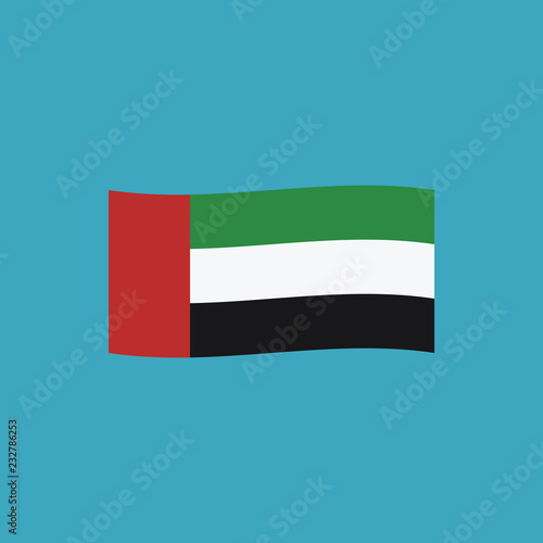United Arab Emirates flag icon in flat design