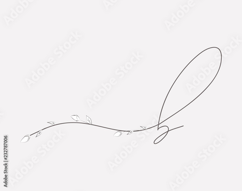 Hand Lettering floral B lowercase monogram and logo