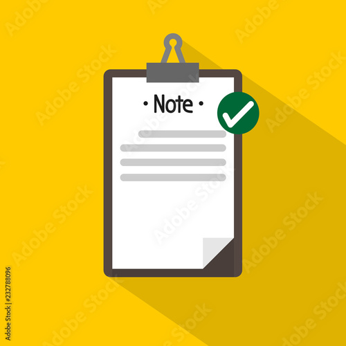 Vector clipboard with check marks . Flat design