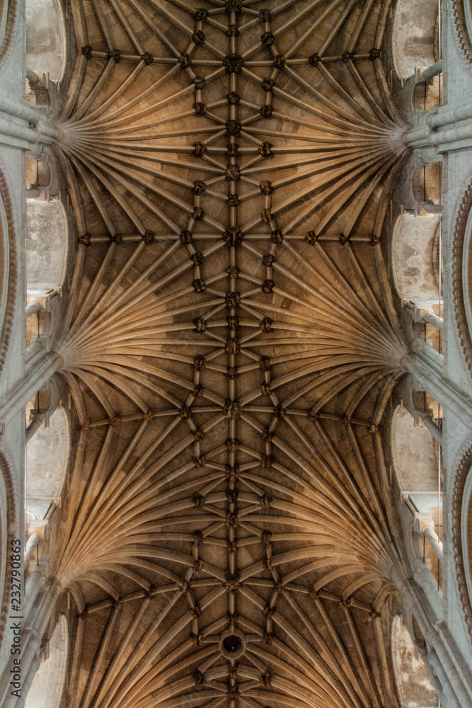 Old Geometrical Stone ceiling in the English Chapel 
