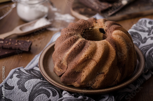 Monkey bread with chocolate, food photography photo