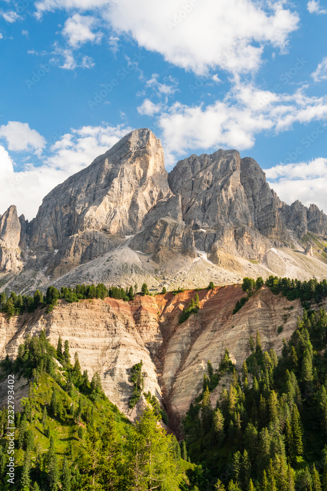 Sass de Putia from Erbe pass in a summer sunny day. Badia valley, Trentino Alto Adige, Italy Sass de Putia from Erbe pass in a summer sunny day. Badia valley, Trentino Alto Adige, Italy