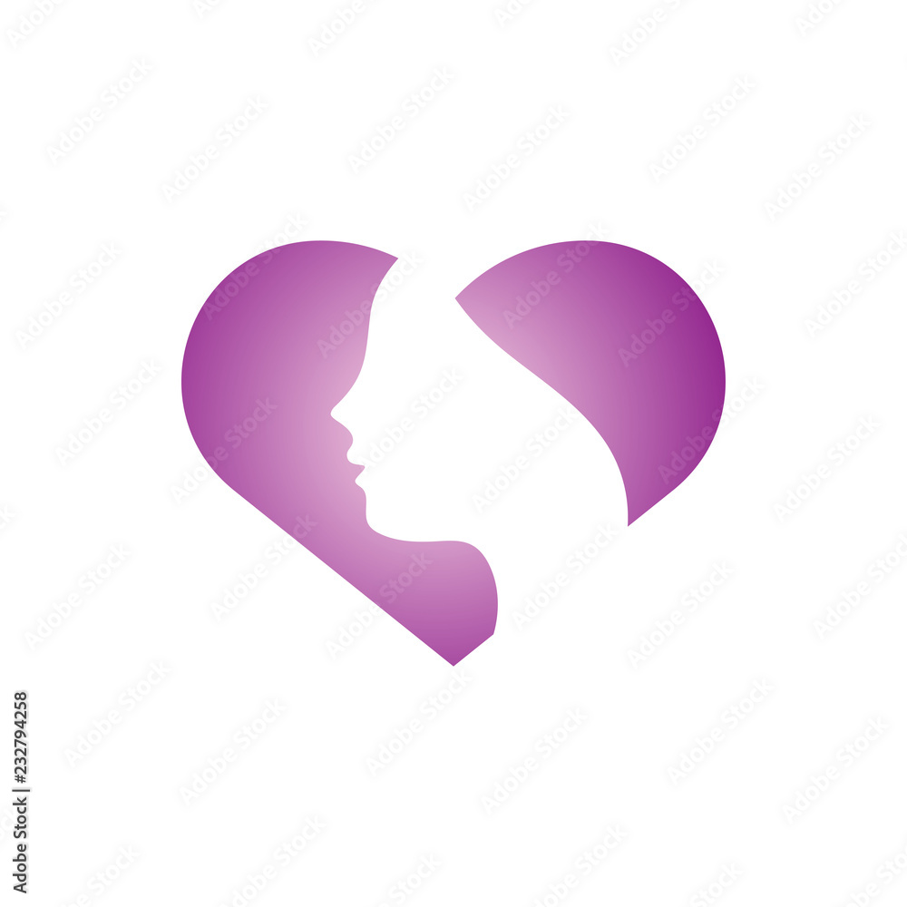 Woman head graphic design template vector illustration