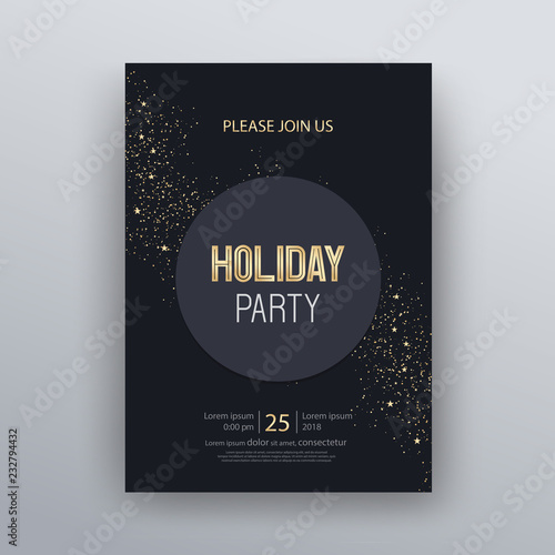 Vector illustration design for holiday party and happy new year party invitation flyer and greeting card template	