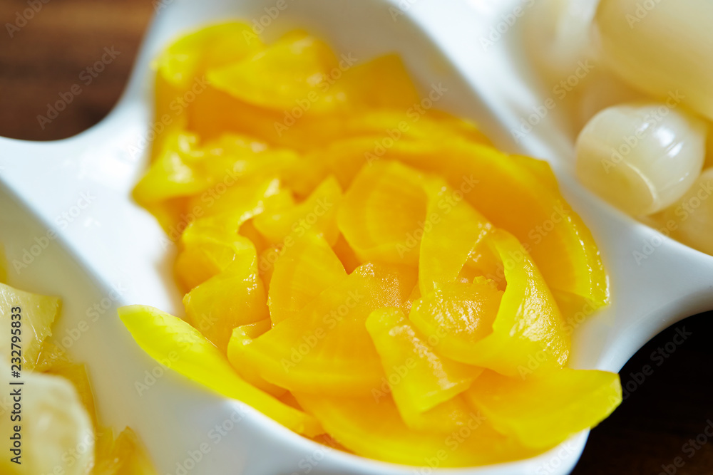 Yellow radish pickle Yellow radish pickle