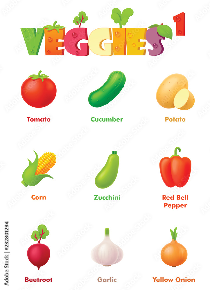 Vector vegetables icon set Vector vegetables icon set