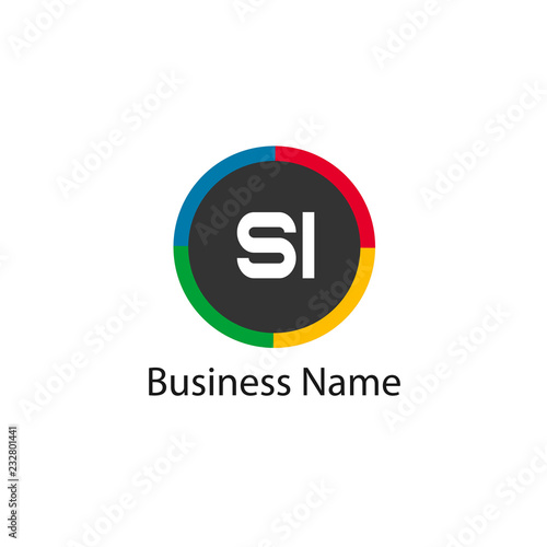 Initial Letter SI Logo template design