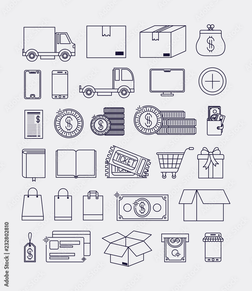 electronic commerce set icons electronic commerce set icons