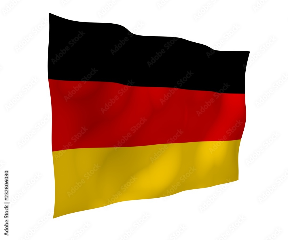 Flag of Germany. Wide format 3D illustration. State symbol of the Federal Republic of Germany. 3D rendering Flag of Germany. Wide format 3D illustration. State symbol of the Federal Republic of Germany. 3D rendering