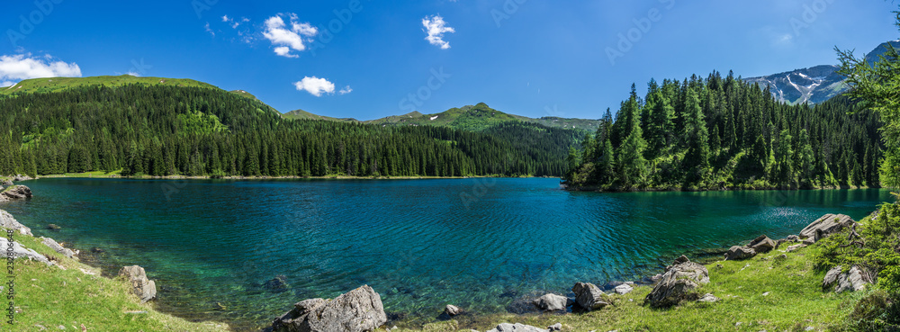 lake in the mountains, obernberger see, tirol, austria