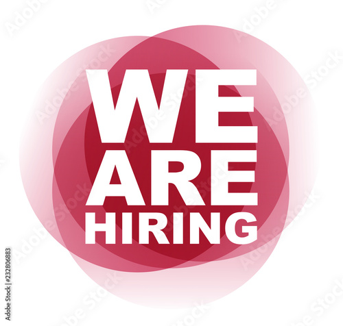 red vector banner we are hiring
