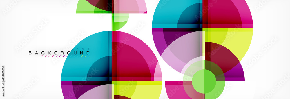 Abstract background - multicolored circles, trendy minimal geometric design Abstract background - multicolored circles, trendy minimal geometric design