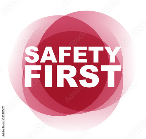 red vector banner safety first