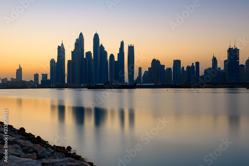 Dubai Skyline in Sunrise