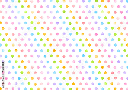水彩風カラフルな水玉模様の背景 Stock Illustration Adobe Stock