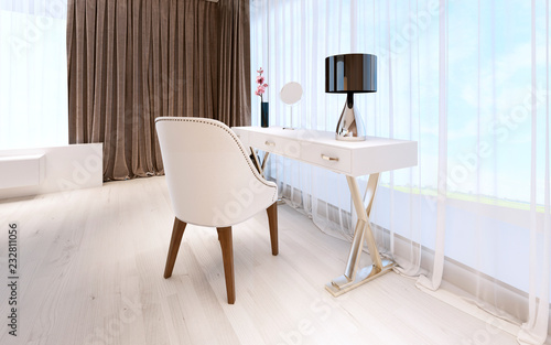 Valokuva Modern dressing table with decor in a luxurious bedroom.