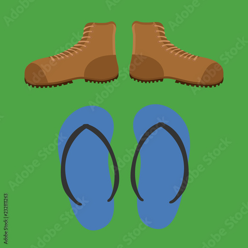 shoes  shoe footwear boot Sandals mule slipper slippers vector illustration
