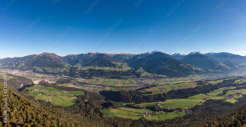 aerial landscape in the mountains