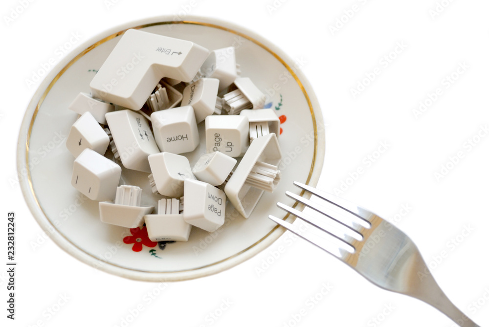 Keyboard on a plate Keyboard on a plate