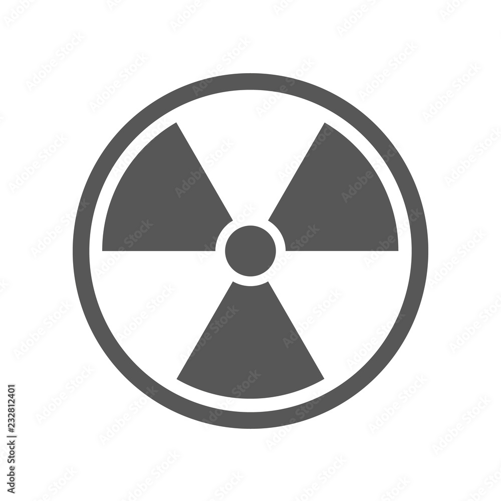 Radioactive symbol, icon. Vector illustration in flat design isolated on white background. Radioactive symbol, icon. Vector illustration in flat design isolated on white background.