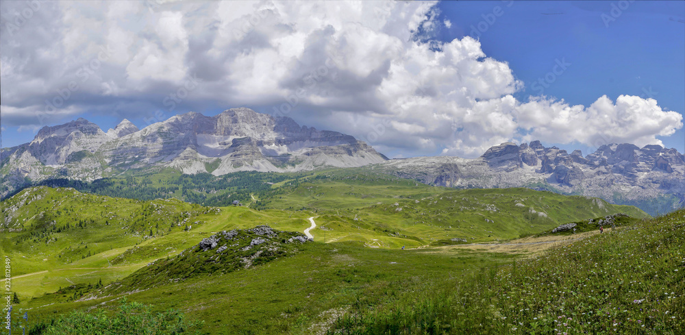 The massif  “ Brenta “ with the highest peak “ Brenta “  - 3150 m, Dolomites, Italy