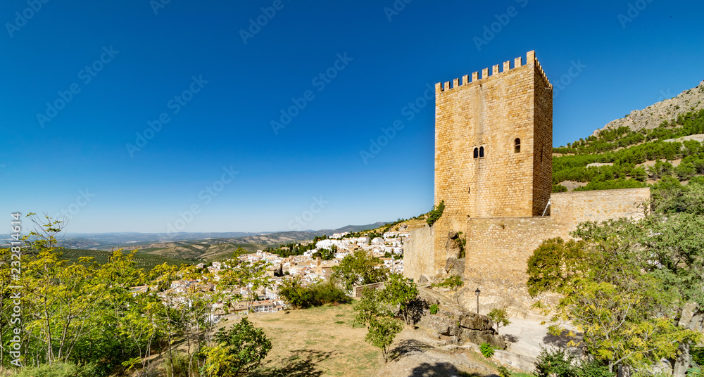 a landscape view over the castle and toen of Cazorla, Spain a landscape view over the castle and toen of Cazorla, Spain