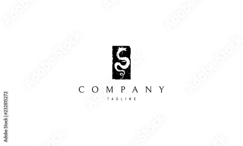 Black Dragon vector logo image