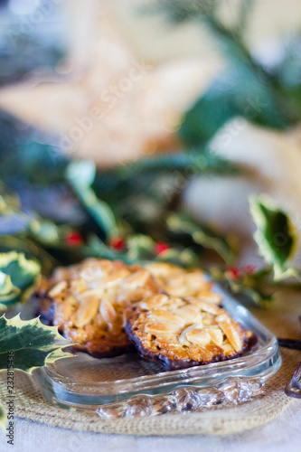 ypcial traditional German almond chocolate biscuits for the Christmas holidays called 