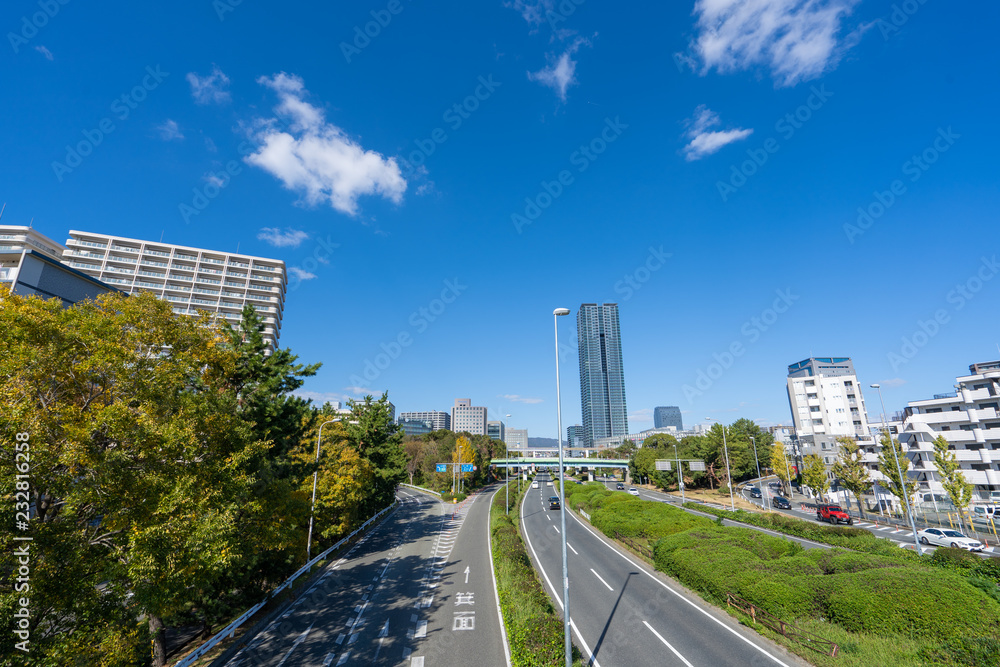 Obraz premium 大阪 千里中央周辺都市景観