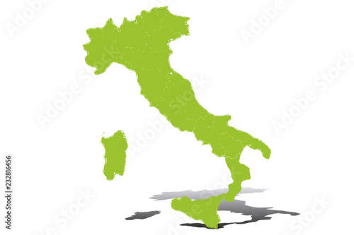 Mapa verde de Italia.