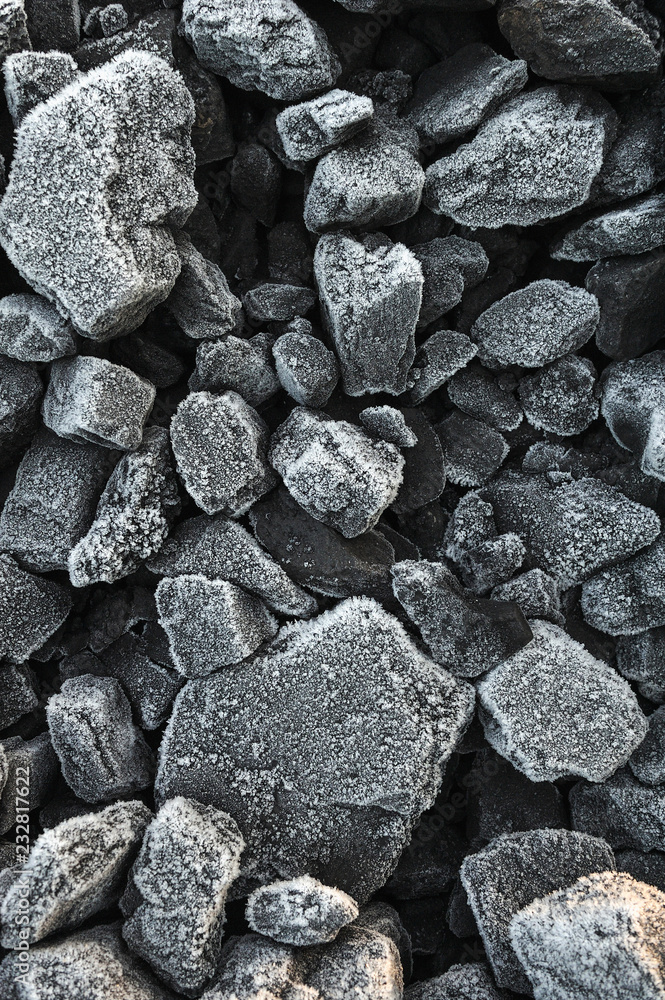 Frozen coal pile.
