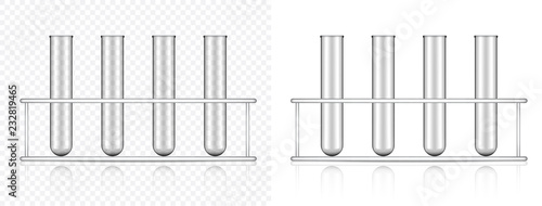 Mock up Realistic Transparent Test Tube Plastic or Glass For Science and Learning Background Illustration