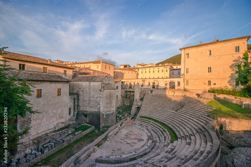 Roman Theater in Spoleto. (Teatro romano di Spoleto) Spoleto, Umbria, Italy