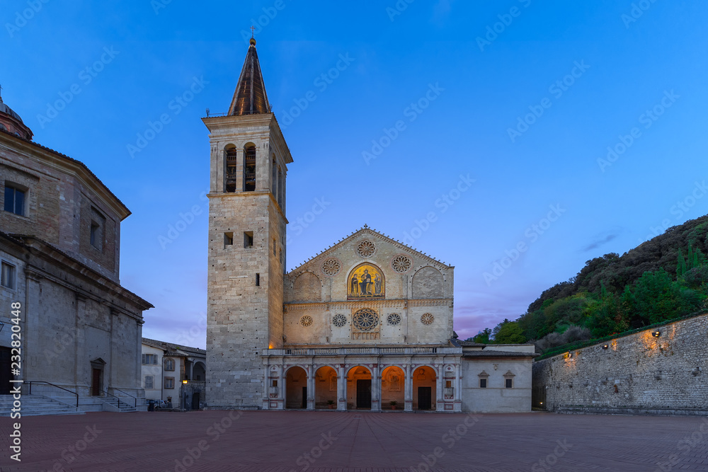 The Cathedral of Santa Maria Assunta is the main place (Cattedrale di Santa Maria Assunta. Duomo di Spoleto) Spoleto, Umbria, Italy