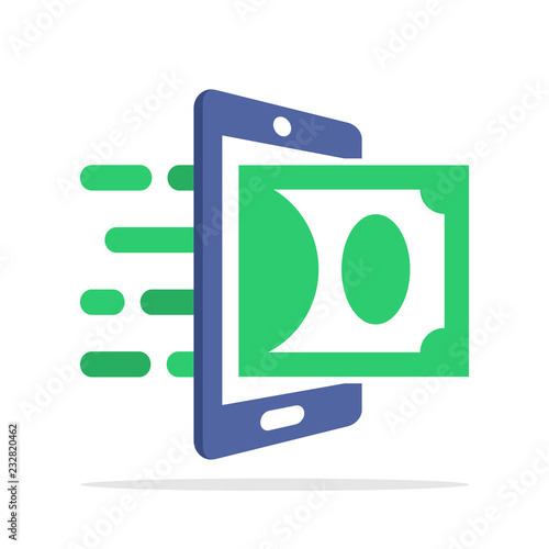 Vector icon illustration with the concept of making money from the smartphone mobile application