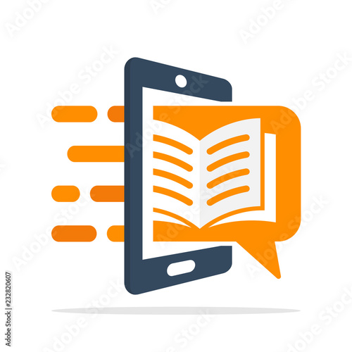 Vector illustration icon with mobile application concept for reading media services