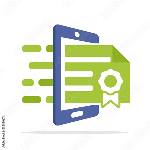 illustration vector icon for mobile-based online certification registration