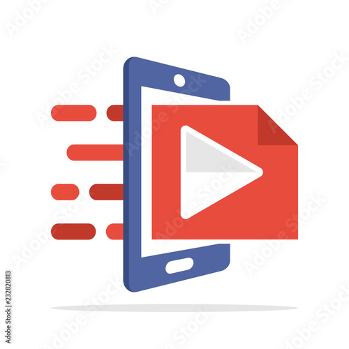 Vector illustration icon with the concept of accessing multimedia file information with the mobile application