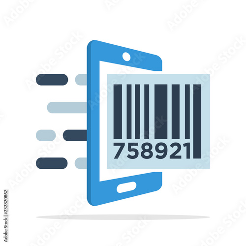 vector illustration icon with the concept of accessing bar-code services with a mobile application