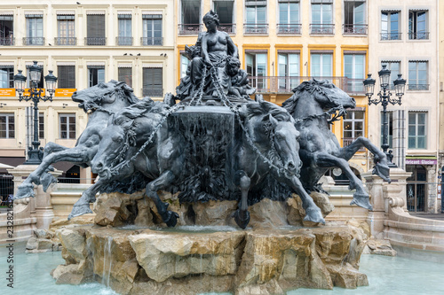 Bartholdi fountain in Lyon photo