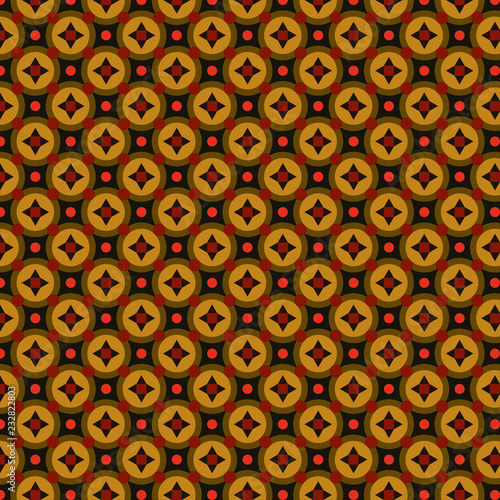 Abstract seamless geometric pattern based on circles. Vector background.	