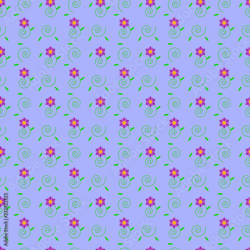 Seamless floral pattern with geometric flowers. Vector background.