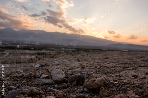 sunset in the desert