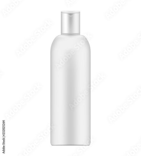 White cosmetic bottle - packaging container with flip cap, mockup