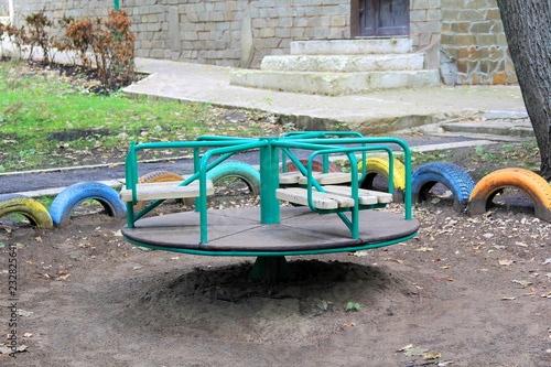 Landscape with children seesaw