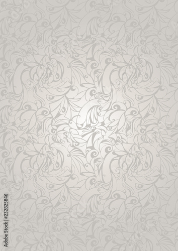 Vintage white ultramarine background with floral elements and darkening to the edges in Gothic style. Royal texture, vector Eps 10