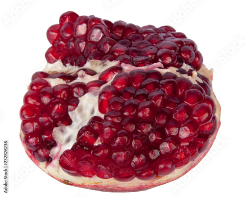 red pomegranate isolated on the white