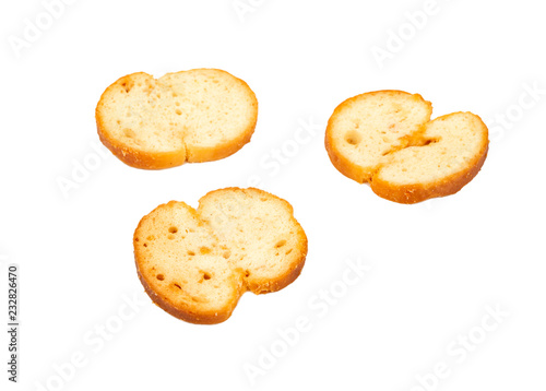 Crackers bruschetta isolated