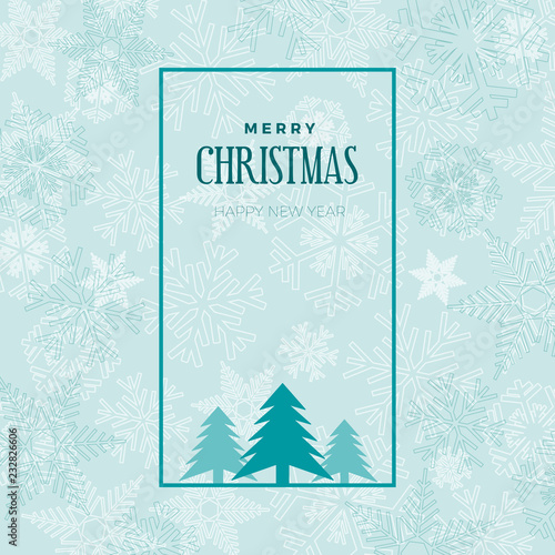 merry christmas and happy new year. greeting, invitation or menu cover. vector illustration with tree