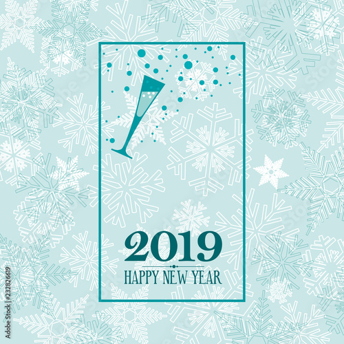 2019 Happy New Year. greeting, invitation or menu cover. vector illustration